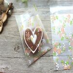 5 confezioni Sigillo autoadesivo Sacchetti di plastica OPP Sacchetti di regali di nozze Sacchetto di imballaggio per caramelle, dimensioni: 7x7 cm