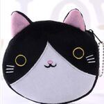 3 PCS Cute Cat borsa della moneta del bambini della moneta della peluche borsa (nero + bianco)