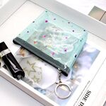 3 pezzi mini sacchetto della chiusura lampo trasparente della borsa della moneta della gelatina del PVC impermeabile (blu)