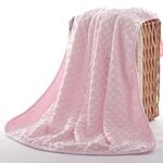 Coperta in pile lavorata a maglia a doppio strato primaverile e autunnale (rosa)