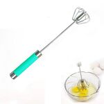 Frullino per uova rotante con agitatore semiautomatico in acciaio inossidabile, 30 cm, consegna colore casuale