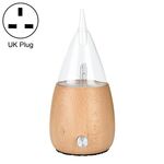 Umidificatore d'aria per aromaterapia in vetro e legno con spray per olio essenziale, diffusore senz'acqua, tipo di spina: spina UK (venatura del legno chiaro)