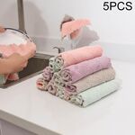 Straccio da cucina Straccio assorbente a doppia faccia per lavello Straccio per stoviglie Olio antiaderente Panno per la pulizia dei mobili Consegna a colori casuale, Quantità: 5 PCS