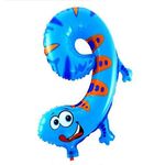 3 pezzi 0-9 Festa di compleanno per bambini del fumetto digitale Festa di compleanno decorata Palloncino in alluminio (Numero nove)