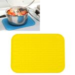 Tappetino isolante in silicone colorato addensato Tappetino europeo anti-combustione Tappetino per telefono impermeabile da tavolo (giallo)