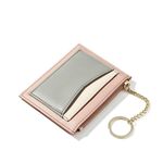 3 PCS Fashion Stitching Multi-card Card con cerniera Mini portafoglio multifunzione (rosa)