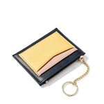 3 PCS Fashion Stitching Multi-card Zipper Card Bag Mini portafoglio multifunzione (blu)