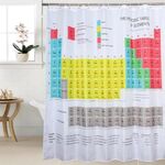 Tavola periodica della doccia Tenda da doccia in poliestere con stampa muffa impermeabile, dimensioni: 180x180 cm