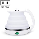 Pieghevole in silicone portatile intelligente temperatura costante da viaggio per campeggio Bollitore elettrico, cavo di alimentazione Specifiche: Plucco USA (bianco)