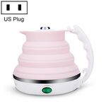 Portatile pieghevole in silicone intelligente temperatura costante da viaggio per campeggio bollitore elettrico, cavo di alimentazione Specifica: US Plug (rosa)