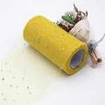 Rotolo di tulle 25 iarde 13 cm Artigianato laser in organza Decorazione di nozze Forniture per feste di compleanno in tulle (giallo)