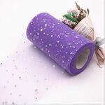 Rotolo di tulle 25 iarde 13 cm Artigianato laser in organza Decorazione di nozze Forniture per feste di compleanno in tulle (viola scuro)