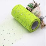 Rotolo di tulle 25 iarde 13 cm Artigianato laser in organza Decorazione di nozze Forniture per feste di compleanno in tulle (frutta verde)