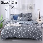 4 pezzi / set set biancheria da letto modello famiglia felice copripiumino lenzuolo piatto federa, dimensioni: 1,2 m (stellato)