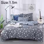 4 pezzi / set set biancheria da letto copripiumino modello famiglia felice set federa lenzuolo piatto, dimensioni: 1,5 m (stellato)
