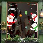 Adesivi murali natalizi Adesivi murali per festival di vetro per finestre Babbo Natale Murale Decorazione per la casa di Capodanno (Babbo Natale)