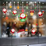 Adesivi murali natalizi Adesivi murali per festival di vetro per finestre Babbo Natale Murale Decorazione per la casa di Capodanno (confezione regalo Babbo Natale)