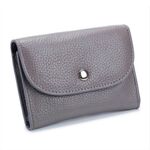 Breve Mini Slim Top Grain Leather Wallet sacchetto della carta moneta Zip Pocket