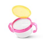 Prodotti per bambini Design anti-spruzzi Tazza per snack con doppio manico per biscotti (rosa)