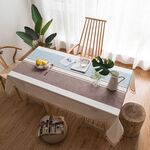 Rettangolo cotone lino nappe tovaglia da pranzo festa di matrimonio cucina decorazione della casa copertura della tavola, dimensioni: 140x160 cm (caffè blu)