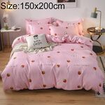 Federa per copripiumino in quattro pezzi con letto in cotone semplice, dimensioni: 150x200 cm (Strawberry Sweetheart)
