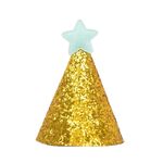 10 pezzi cappello compleanno dorato bambini età vestire cappello stella cappello torta glitter (stella blu)