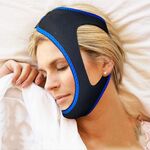 Grilli triangolari da 2 pezzi con cinturini per il mento per uomini e donne per prevenire il russare (blu)