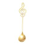 Cucchiaio creativo per note musicali, cucchiaio per mescolare il caffè, cucchiaio da bar in acciaio inossidabile, titanio, regalo (oro)