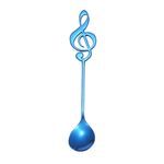 Cucchiaio creativo per note musicali, cucchiaio per mescolare il caffè, cucchiaio da bar in acciaio inossidabile, titanio, cucchiaio da regalo (blu)