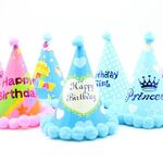 3 PCS Bambini Età Vesti per feste di compleanno sfera Cappello Rainbow Paper Pompon Cap