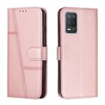 Per OPPO Realme 8 5G / REALME V13 5G / NARZO 30 5G cuciture in polpaccio texture in pelle custodia in pelle (rosa)