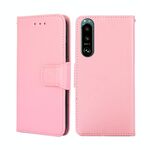 Per Sony Xperia 5 III custodia in pelle di cristallo di struttura (rosa)