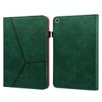 Per Huawei MediaPad M5 Lite 10.1 custodia in pelle a righe in rilievo in piena (verde)