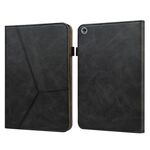 Per Huawei MediaPad M5 Lite 10.1 Custodia in pelle a righe in rilievo in rilievo (nero)