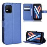 Per Wiko Y52 Diamond Texture in pelle custodia in pelle (blu)