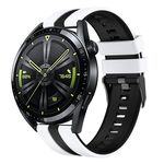 Per Huawei Watch GT 3 / GT 3 Pro cinturino verticale in silicone bicolore (bianco + nero)