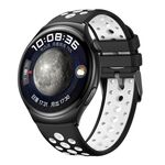 Per Huawei Watch 4 cinturino in silicone con foro tondo bicolore (nero bianco)