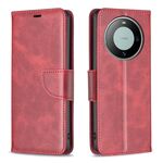 Per Huawei Mate 60 Custodia in pelle di agnello con texture in puro colore Flip (Rosso)