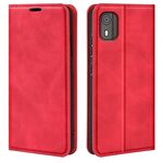 Custodia per telefono in pelle con aspirazione magnetica retro-skin per Nokia C02 (rossa)