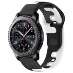 Per Samsung Gear S3 Classic / Frontier cinturino in silicone bicolore da 22 mm (nero + bianco)