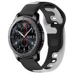 Per Samsung Gear S3 Classic / Frontier cinturino in silicone bicolore da 22 mm (nero + grigio)