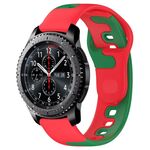 Per Samsung Gear S3 Classic / Frontier cinturino in silicone bicolore da 22 mm (rosso + verde)