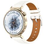 Cinturino per orologio con fibbia argentata in pelle quadrata da 20 mm (bianco)