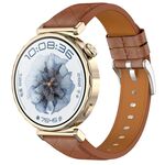 Cinturino per orologio in pelle quadrata da 20 mm con fibbia argentata (marrone)