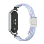 Per Xiaomi Smart Band 10/9/8 Cinturino per orologio in nylon intrecciato a due sezioni con testa in metallo (viola)