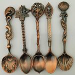 1 Set Cucchiaino da caffè creativo in acciaio inossidabile Cucchiaio da minestra Stoviglie in stile occidentale (bronzo rosso)