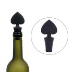 Tappo per vino in silicone Tappo per vino serie Poker (cuore di pesca nera)