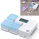 Scatola di immagazzinaggio di plastica intelligente portatile Scatole di medicina di promemoria elettronico di temporizzazione (blu cielo)