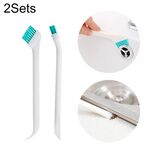 2 Set 2 in 1 Spazzola per pulizia a doppia testa per porte e finestre Spazzola per tazza con raschietto (bianco)