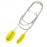 10 pezzi Spazzola per pulizia tubo dell'acqua da cucina Spazzola per pulizia in acciaio inossidabile Spazzola per capelli lunghi a molla, dimensioni: 1500x60x15-30mm (giallo)